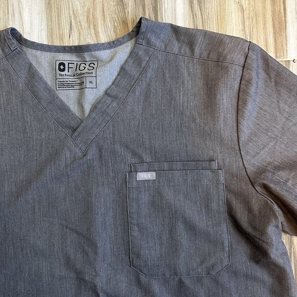 Figs Modern V-Neck Leon Pocket‎ Scrub Top Tailored Fit Graphite Gray Size XL - Picture 4 of 8